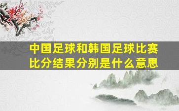 中国足球和韩国足球比赛比分结果分别是什么意思