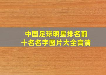 中国足球明星排名前十名名字图片大全高清