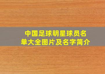 中国足球明星球员名单大全图片及名字简介