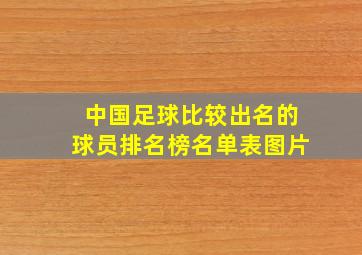 中国足球比较出名的球员排名榜名单表图片