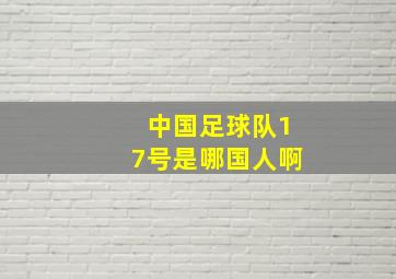 中国足球队17号是哪国人啊