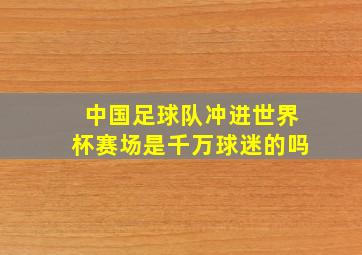 中国足球队冲进世界杯赛场是千万球迷的吗