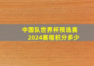 中国队世界杯预选赛2024赛程积分多少