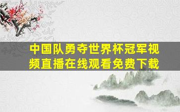 中国队勇夺世界杯冠军视频直播在线观看免费下载