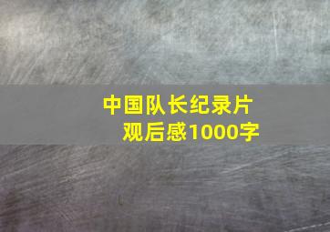 中国队长纪录片观后感1000字