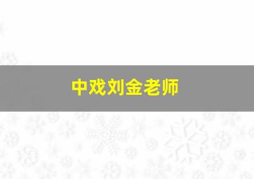 中戏刘金老师