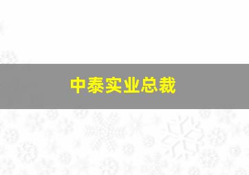 中泰实业总裁