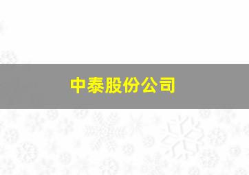 中泰股份公司