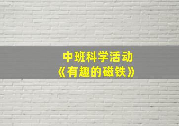 中班科学活动《有趣的磁铁》