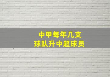 中甲每年几支球队升中超球员