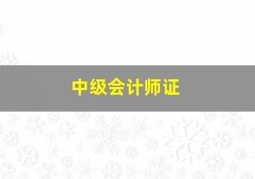 中级会计师证