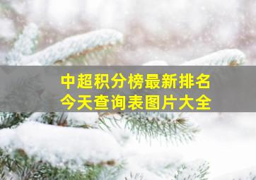 中超积分榜最新排名今天查询表图片大全