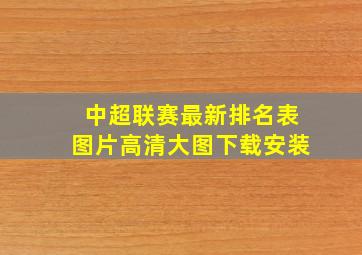 中超联赛最新排名表图片高清大图下载安装