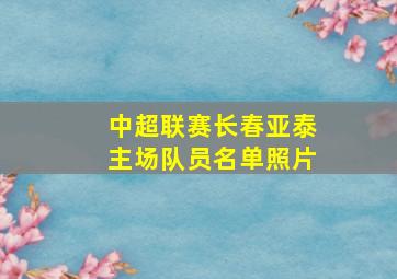 中超联赛长春亚泰主场队员名单照片