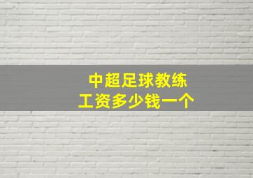 中超足球教练工资多少钱一个