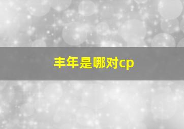 丰年是哪对cp