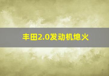 丰田2.0发动机熄火