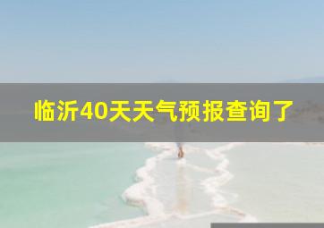 临沂40天天气预报查询了