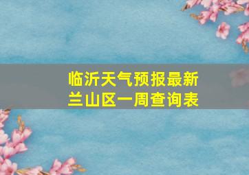 临沂天气预报最新兰山区一周查询表