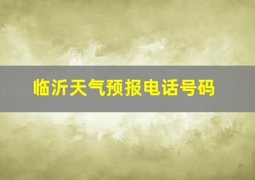 临沂天气预报电话号码