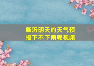 临沂明天的天气预报下不下雨呢视频