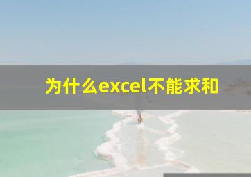 为什么excel不能求和