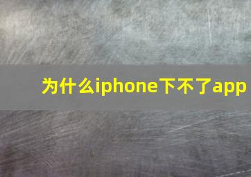 为什么iphone下不了app