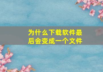 为什么下载软件最后会变成一个文件