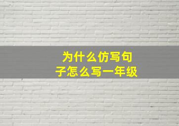 为什么仿写句子怎么写一年级