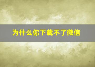 为什么你下载不了微信