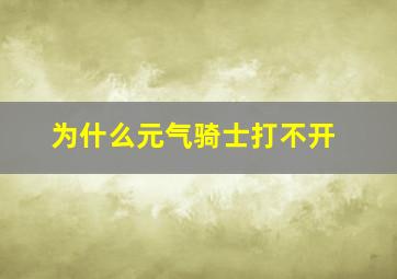 为什么元气骑士打不开