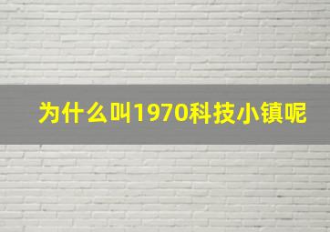 为什么叫1970科技小镇呢