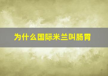 为什么国际米兰叫肠胃