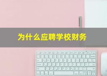 为什么应聘学校财务