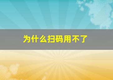 为什么扫码用不了