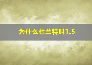 为什么杜兰特叫1.5