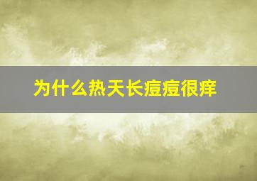 为什么热天长痘痘很痒