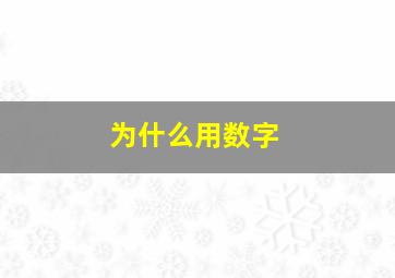 为什么用数字