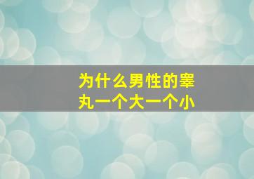 为什么男性的睾丸一个大一个小