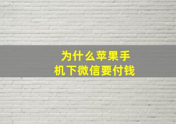 为什么苹果手机下微信要付钱