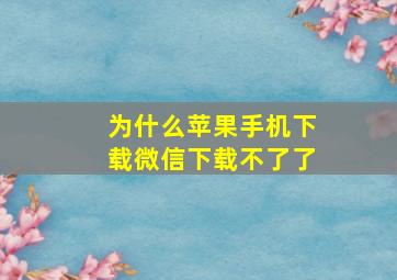 为什么苹果手机下载微信下载不了了