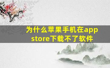 为什么苹果手机在appstore下载不了软件