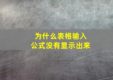 为什么表格输入公式没有显示出来