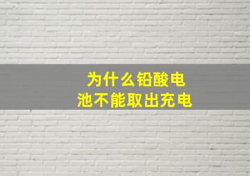 为什么铅酸电池不能取出充电