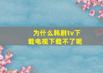 为什么韩剧tv下载电视下载不了呢