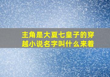 主角是大夏七皇子的穿越小说名字叫什么来着