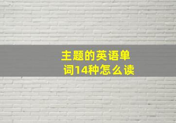 主题的英语单词14种怎么读