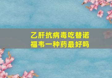 乙肝抗病毒吃替诺福韦一种药最好吗