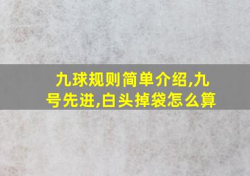 九球规则简单介绍,九号先进,白头掉袋怎么算