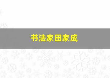 书法家田家成